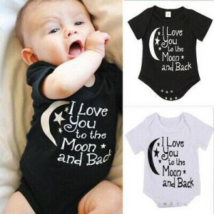 Toddler Kids Baby Girls Boys Letter Tops Bodysuit Romper Sunsuit Outfits Clothes