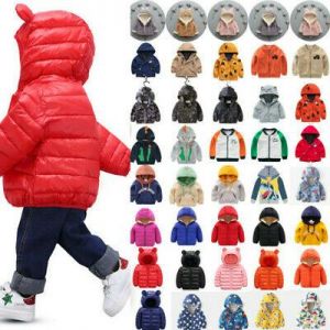 Toddler Baby Kid Boy Girl Winter Hooded Coat Jackets Windbreaker Clothes Outwear