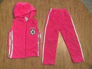 Children's Clothing Girls Jump Suit Sweat Suit Pink Floral Hoodie XOXO Size 3T