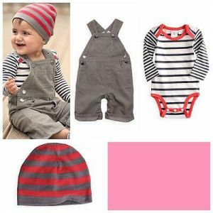 3pcs Baby Boy Kids Outfits Hat+Romper+Pants Jumpsuit Outfit Set boys Clothes