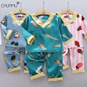 Children's Pajamas Set Baby Boy Girl Clothes Autumn Sleepwear Set Kids Long