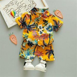 Summer Kids Baby Boy Clothes Boho Floral Print Sets 2Pcs T-Shirt+Shorts Outfits