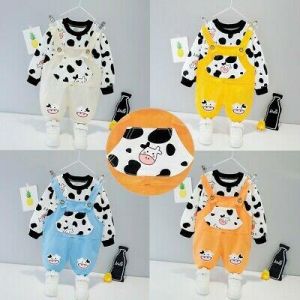 Baby Overall Cow Style Clothes Children Boys Girls Jumpsuit Shirt Outfits Casual