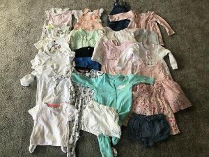 25 x Clothes Bundle Child Baby Girl Dress Shorts Tops Bottoms Vest 3-6 Months