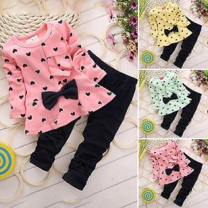 Toddler Kid Girl Long Sleeve T Shirt Tops Pants Tracksuit Clothes Outfit Sets