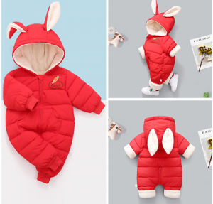 Children,warm children's clothes with hood for boys and girls, jumpsuit for baby