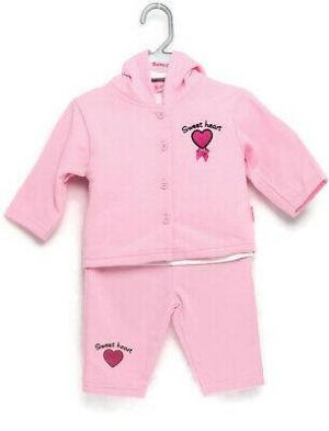 Baby Girls Sets Children Hoodie Top Pants Clothes 3 Piece Pink Suit Gift 0-3 6-9