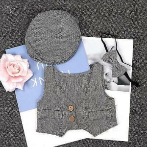 Cute Waistcoat Children's Photography Clothes Set For 0-1 Month Baby Clothing