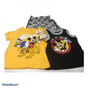 Disney Baby Three Piece Children Clothing Set Outfit 12M Shorts Two Tees Mickey