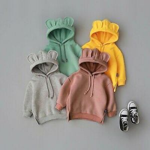 shopping אופנה ילדים Autumn Toddler Baby Kids Boy&Girl Cartoon 3D Ear Hooded Sweatshirt Top Clothes