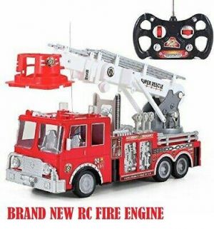 RC High Speed Remote Control Car Red Fire Truck Engine Lights Toy for Boy KId US