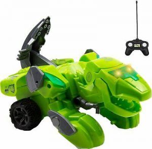 Rc Dinosaur Cars, 2 in 1 Transforming Dinosaur Remote Control LED Car for Kids