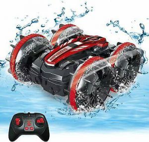 Amphibious Remote Control Stunt Car for Kids,2.4 GHz 4WD RC Car Boat RED Age 8+