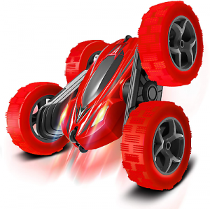 Toys Remote Control Car for Kids: Red 4WD Stunt RC Cars with 2 Rechargeable Batt