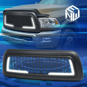 For 10-18 Dodge Ram 2500 3500 LED DRL Matte Mesh Bumper Grill Grille Replacement