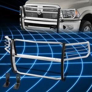 For 10-18 Dodge Ram 2500 3500 Chrome Bumper Grill Protector Grille Brush Guard