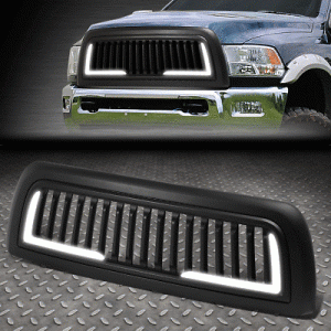[VERTICAL SLAT]FOR 10-18 DODGE RAM 2500 3500 MATTE FRONT BUMPER GRILLE W/LED DRL