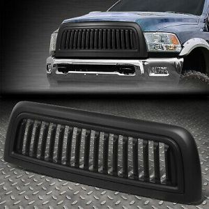 FOR 10-18 DODGE RAM 2500 3500 BADGELESS VERTICAL SLAT FRONT HOOD GRILLE MATTE