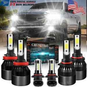 For 2016-2018 Dodge RAM 1500 2500 3500 Led Headlight Hi/Lo+Fog light 6000k Bulbs