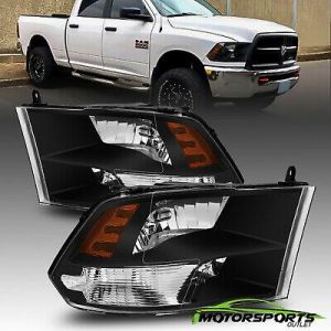 [Anti-Fog] 2009-2018 Dodge Ram 1500/2500/3500 Black Factory Style Headlights