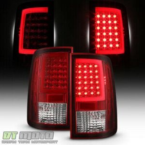 Red 2013-2018 Dodge Ram 1500 2500 3500 LED Tube Tail Lights Lamps Set Left+Right