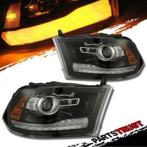 2009-2018 Dodge Ram 1500/2500/3500LED DRL Projector Black Headlights 2016 2017
