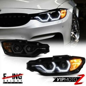 "M3 Laser Style" 2012-15 BMW F30 320i 328i 335i Black Smoke Projector Headlights