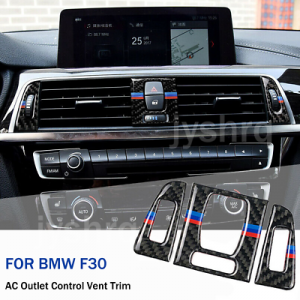Carbon Fiber AC Outlet Control Vent Sticker Interior Cover Trim For BMW 3 4 F30