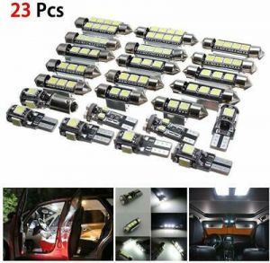 23pcs LED White Car Light Bulb Interior Map Dome Trunk License Plate Lamps Kit