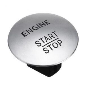 Keyless One-key Engine Start Stop Push Switch Button Ignition Switch Silver/Red for Mercedes-Benz 2215450514