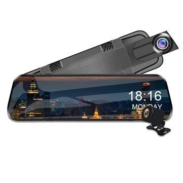 shopping  ציוד ואבזרי הרכב  E-ACE 10 Inch 1080P Touch Car DVR Streaming Media Mirror Dash Cam FHD Video Recorder Dual Lens Support 1080P Rearview Camera GPS
