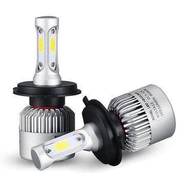 shopping  ציוד ואבזרי הרכב  72W 8000LM COB LED Car Headlights Bulbs Fog Lamps H4 H7 H11 9005 9006 6500K White 2PCS