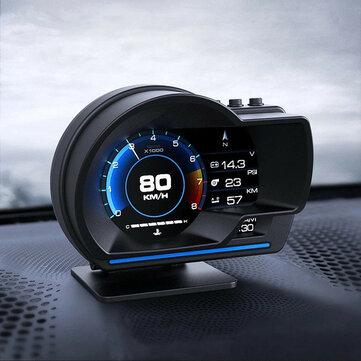 shopping  ציוד ואבזרי הרכב  Smart Car OBD2 GPS Gauge HUD Head-Up Digital Display Speedometer Turbo RPM Alarm