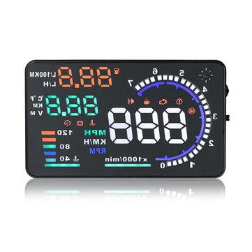 shopping  ציוד ואבזרי הרכב  A8 5.5inch Car HUD Head Up Display with OBD2 Interface Plug