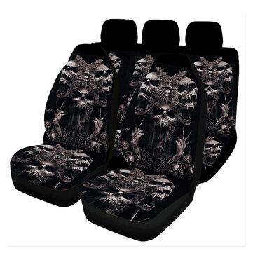 shopping  ציוד ואבזרי הרכב  1/7PCS Universal Car SUV Truck Seat Covers Skull Front & Rear Seat Full Protect