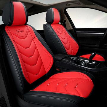 shopping  ציוד ואבזרי הרכב  Universal PU Leather Car Auto Front Seat Cushion Pad Cover Protector Mat Black