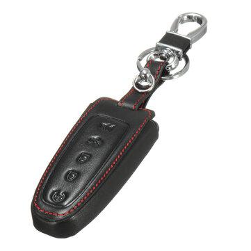 shopping  ציוד ואבזרי הרכב  5 Button PU Leather Remote Smart Key Case Cover For Ford Lincoln MKS MKT MKX US