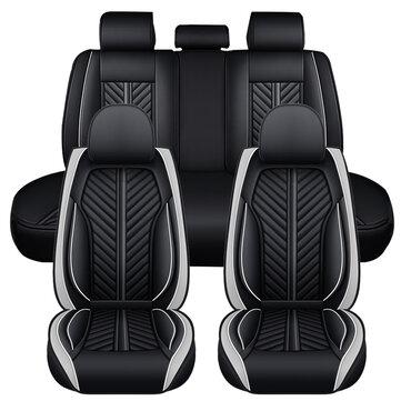 shopping  ציוד ואבזרי הרכב  5D 5 Seats PU Leather Full set Car Seat Covers Universal Seat Cushion Pad Mad protector