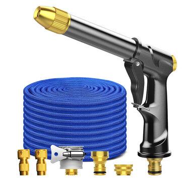 shopping  ציוד ואבזרי הרכב  High Pressure Car Washer Tool Spray Adjustable Water Jet With 50FT Expandable Garden Hose Foam Pot Cleaning Water Tool