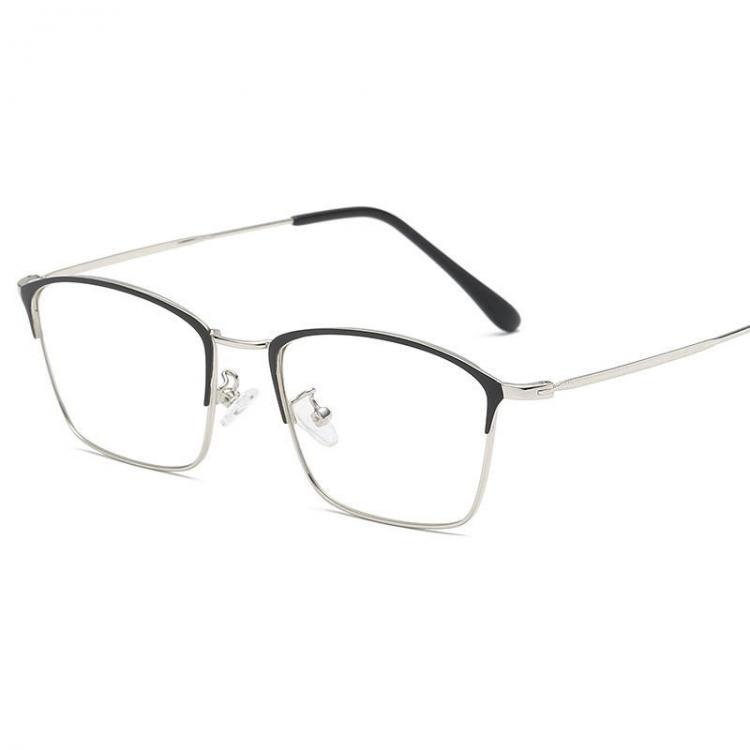 shopping בגדי גברים Men Light Metal PC Anti-fatigue Anti-blue Light Vogue Square Clear Lens Optical Glasses