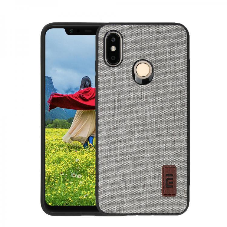 shopping כיסויים לטלפון Bakeey Luxury Fabric Splice Soft Silicone Edge Shockproof Protective Case For Xiaomi Mi8 Mi 8