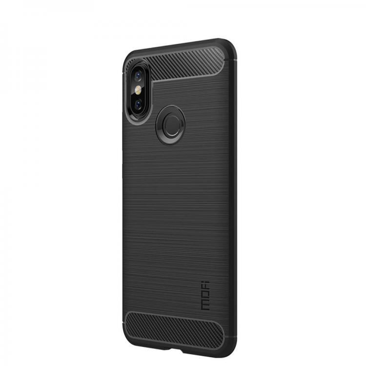 shopping כיסויים לטלפון Mofi Carbon Fiber Shockproof Silicone Back Cover Protective Case for Xiaomi Mi Max 3