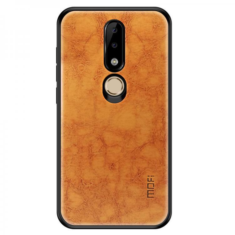 shopping כיסויים לטלפון Mofi Shockproof PU Leather Pattern Soft TPU Back Cover Protective Case for Nokia X6 / 6.1 Plus