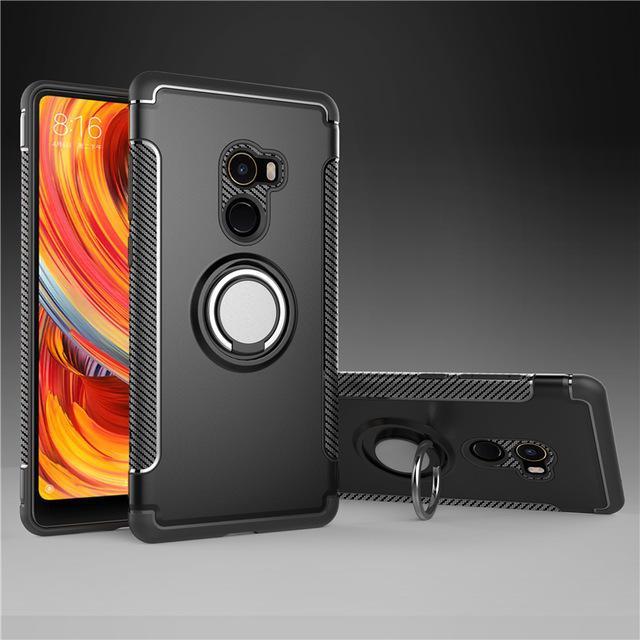 shopping כיסויים לטלפון Bakeey Armor Shockproof Magnetic 360&deg; Rotation Ring Holder TPU PC Protective Case For Xiaomi Mix 2