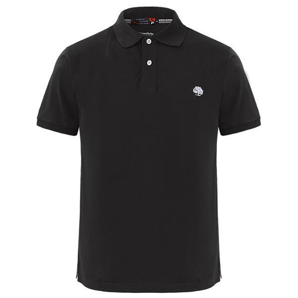 shopping חולצות וסוודרים Mens Summer Plus Size Pure Color Golf Shirt Turn-down Collar Loose Short Sleeve Tops