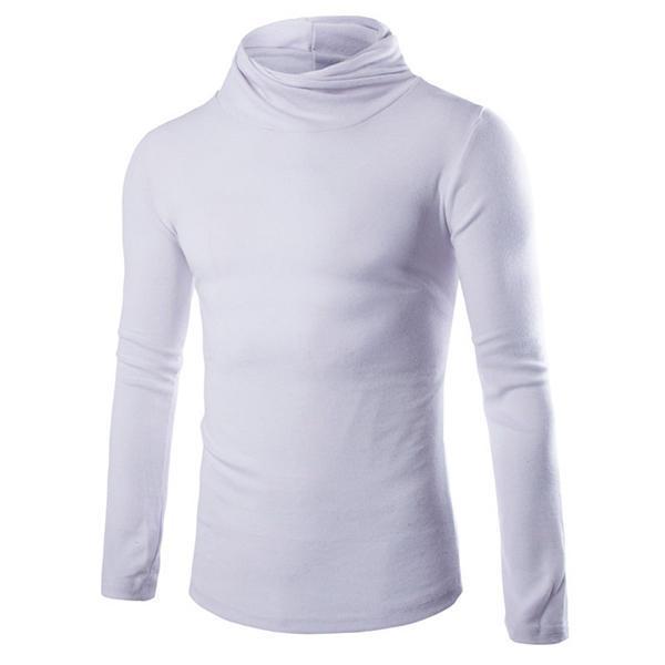 shopping חולצות וסוודרים Mens Casual Turtleneck Knitted Sweater Solid Color Slim Fit Pullover Sweater