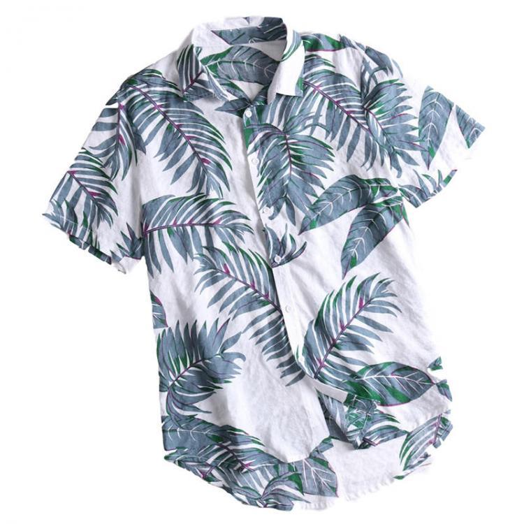 shopping חולצות וסוודרים Mens Summer Vacation Beach Floral Printed Hawaiian Shirts