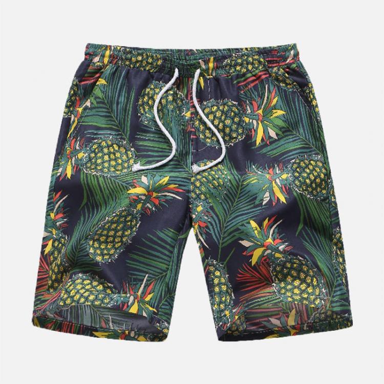shopping מכנסיים Mens Summer Beach Floral Printed Drawstring Hawaiian Casual Shorts