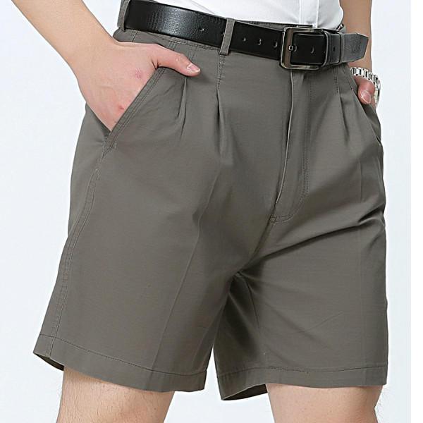 shopping מכנסיים Middle Aged Mens Business Casual Golf Shorts Summer Cotton Knee Length Suit Shorts Pants