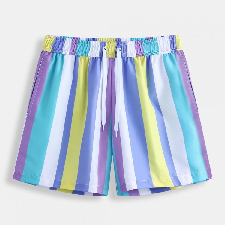 shopping מכנסיים Mens Holiday Colorful Beach Stripe Hawaiian Casual Shorts